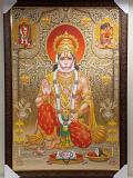 Beautiful Wooden Framed Canvas Print Picture of Hanumanji # 4 - 23 x 33"